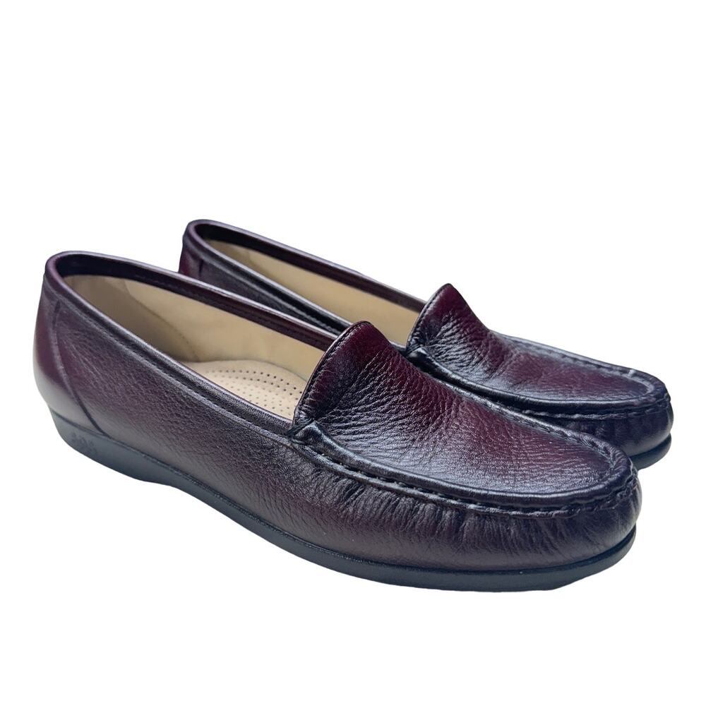 NEW SAS Tripad Simplify Leather Loafers  Antique Wine Casual Comfy Women 8